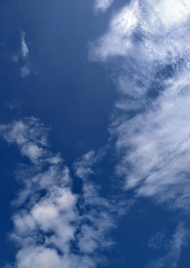 Vast Blue Sky with Wispy Clouds