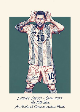 Lionel Messi Qatar 2022 Commemorative Print