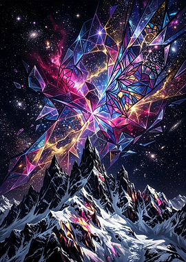 Shattered Crystal Nebula & Abstract Space Mountains