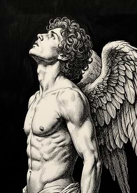 Angelic Figure Looking Upwards