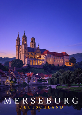 Merseburg Cathedral at Dusk