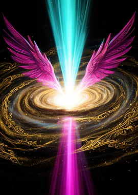 Cosmic Angel Wings Galaxy