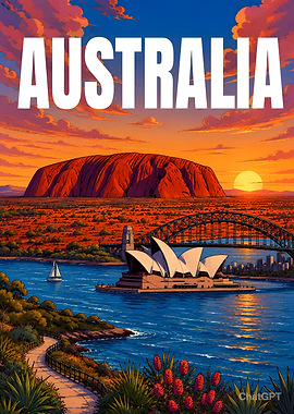 Australia Travel Poster