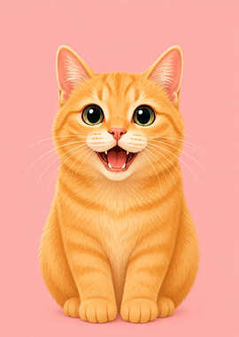 Cute Orange Tabby Cat Smiling