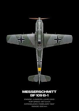 Messerschmitt BF 109 B-1 Top View