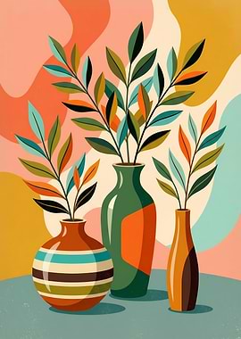 Mid-Century Modern Floral Vases