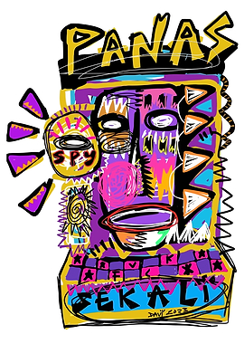 Abstract Face with Text