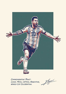Lionel Messi World Cup Celebration Print