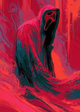 Ghostface in Red and Teal