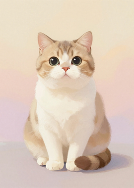 Cute Cat Sitting Portrait