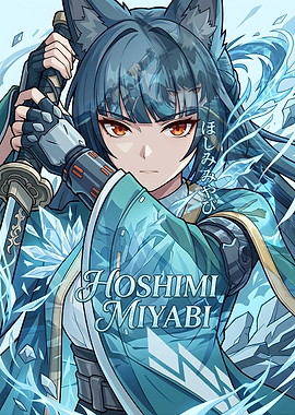 Zenless Zone Zero Hoshimi Miyabi Anime Character with Katana
