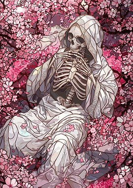 Skeleton in Cherry Blossoms