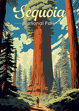 Sequoia National Park Vintage Poster