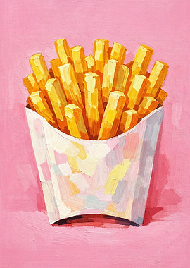 French Fries Art Painting