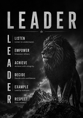 Leader Lion Motivational Poster