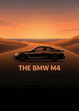 BMW M4 on a Desert Road