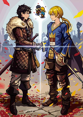 Two warriors shaking hands