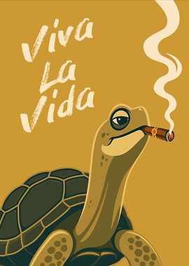 Turtle Smoking Cigar with 'Viva La Vida'