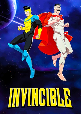 Invincible and Omni-Man in Space