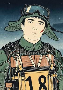 Man in Goggles and Green Gear