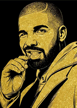 Drake Portrait with Toothpick