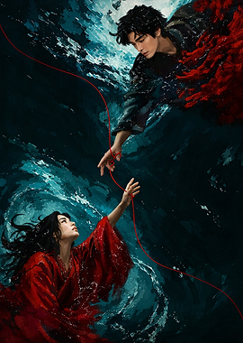 The Current – Red Thread of Fate Fantasy Art