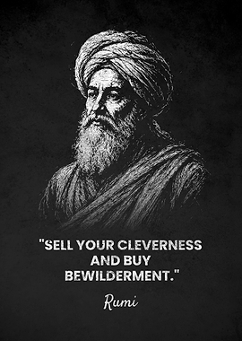 Rumi BEWILDERMENT. Quote Poster