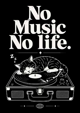 No Music No Life - Cat Sleeping