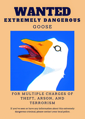 Wanted Poster for Dangerous Goose