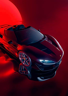Ferrari Convertible in Red Light