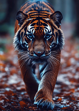 Tiger walking in forest
