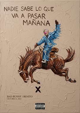 Bad Bunny Riding a Horse
