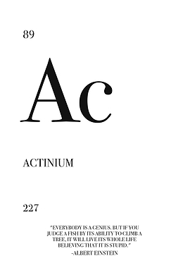 Actinium Element with Quote