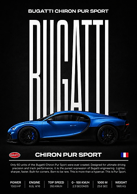 Bugatti Chiron Pur Sport Poster