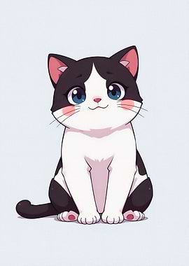 Cute Black and White Cat