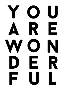 You Are Wonderful Text Art