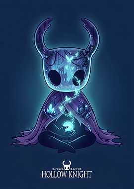 Hollow Knight Character with Glowing Orb
