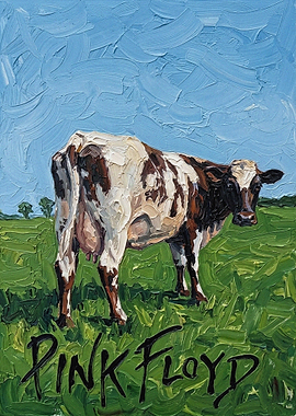Pink Floyd Cow Painting