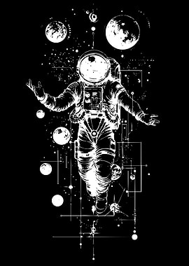 Astronaut floating in space