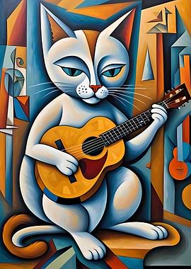 The Cubist Cat Guitarist