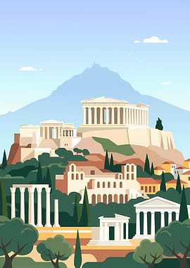 Ancient Greek Acropolis Landscape