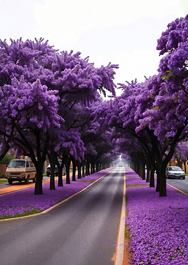Jacaranda Avenue in Bloom