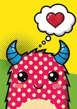 Cute Monster Thinking of Love