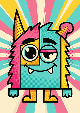 Cute Monster with Party Hat