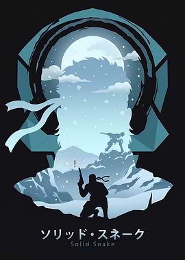 Solid Snake in Snowy Landscape