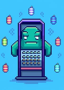 Pixel Art Grater Monster with Orbs