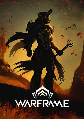 Warframe Poster with Silhouette