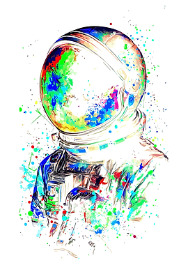 Colorful Astronaut Art