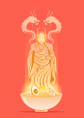 Ramen God with Dragons and Egg