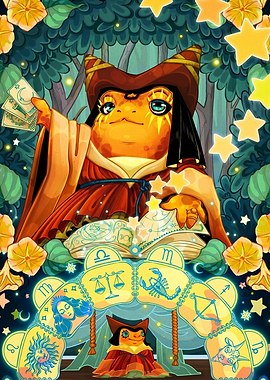 Frog Fortune Teller with Zodiac